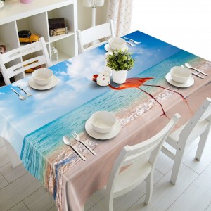 Custom 3D mantel playa Flamingo patrón impermeable espesar poliéster rectangular boda cena mesa de tela textiles para el hogar ali-58923902